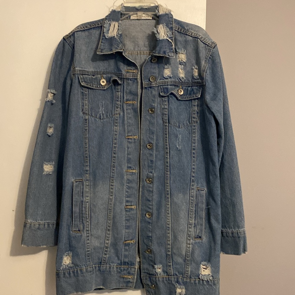 Paper Racine Women’s Distressed Jean Jacket - Picture 2 of 8